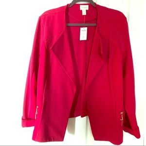 Chico’s 3 XL 16 Red Ponte Jacket Brand New w/Tags